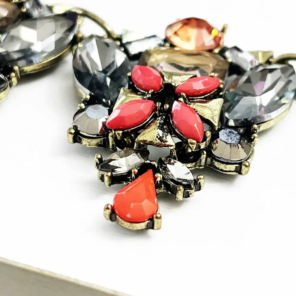 New York & Company Stone Cluster Statement Necklace